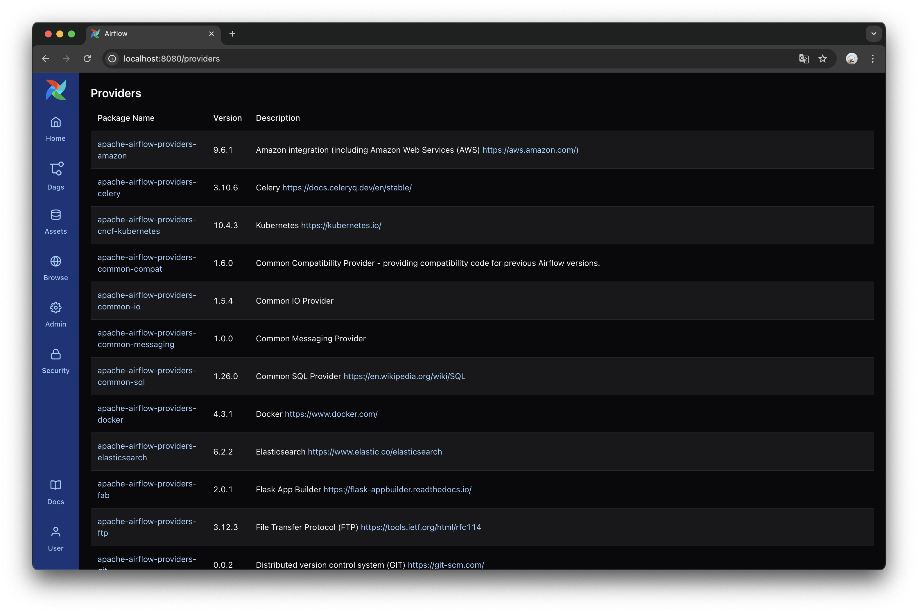 Airflow UI Providers
